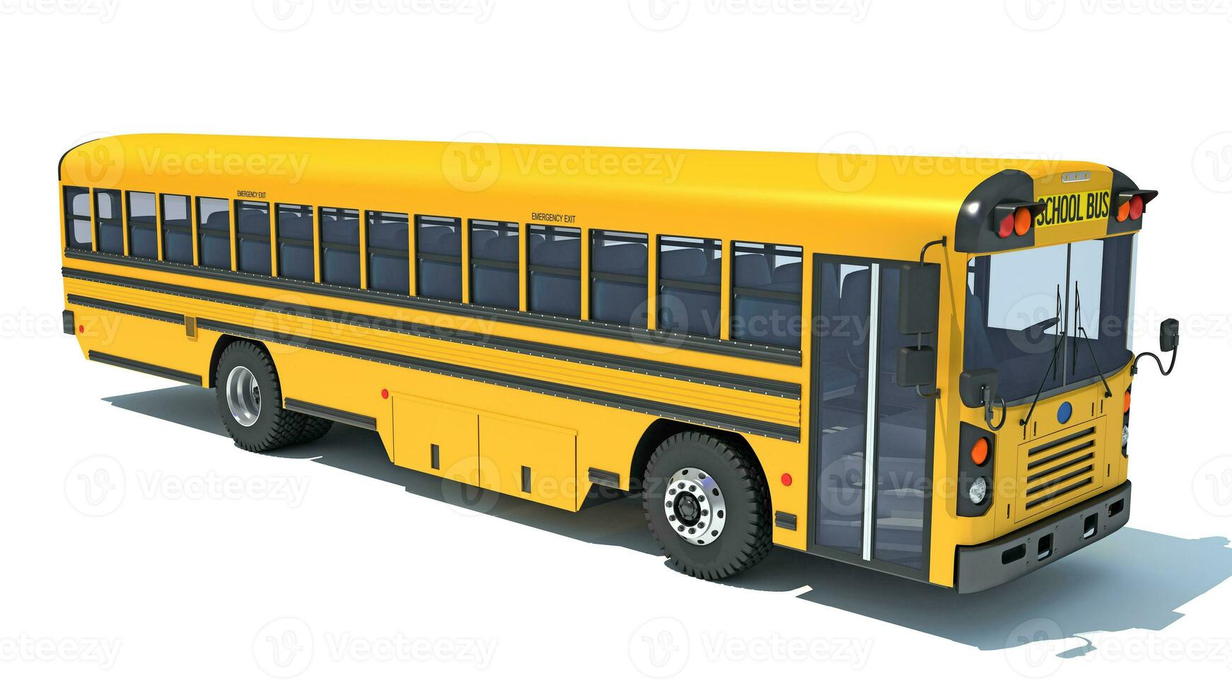 School Bus 3D rendering on white background photo