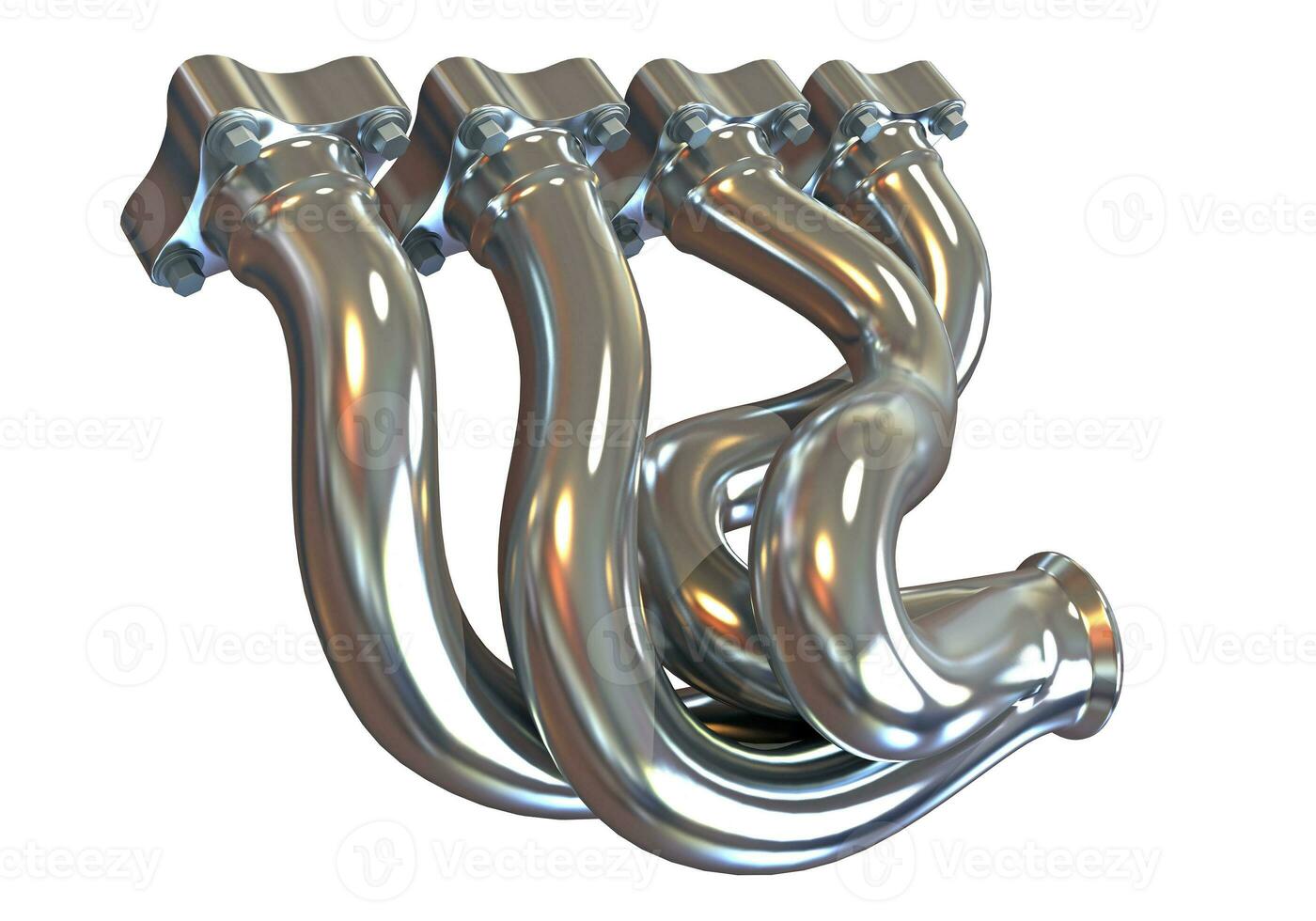 Exhaust Manifold 3D rendering on white background photo