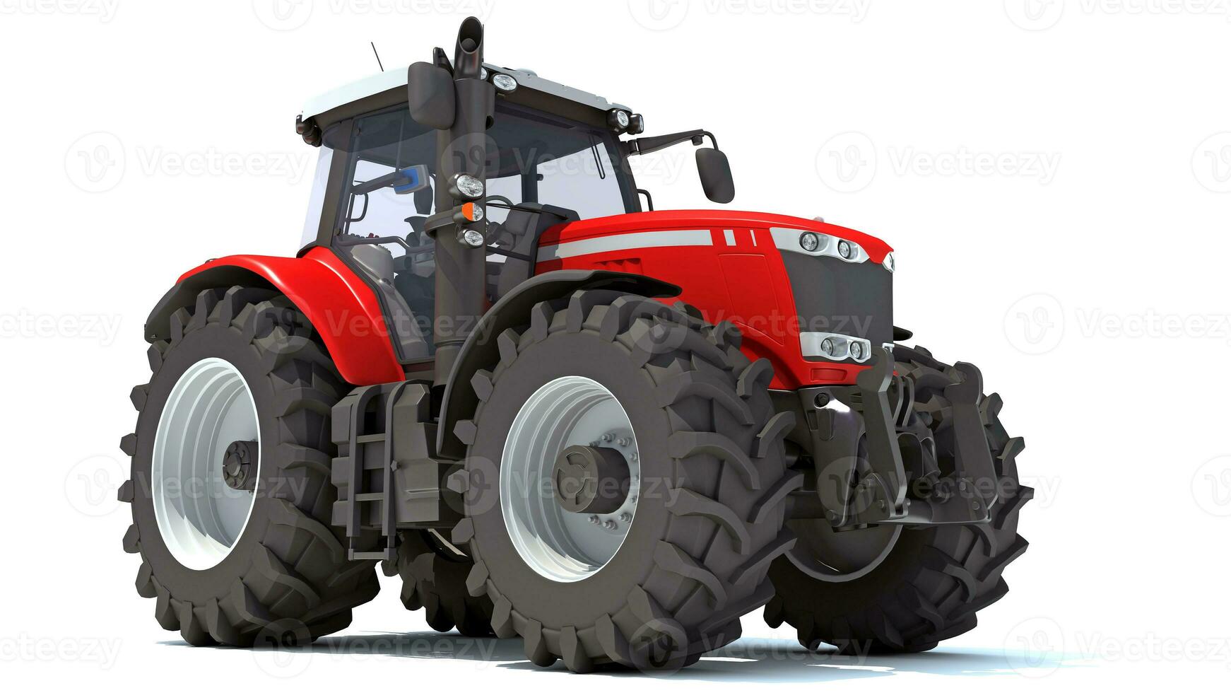 3D rendering of Farm Tractor model on white background photo
