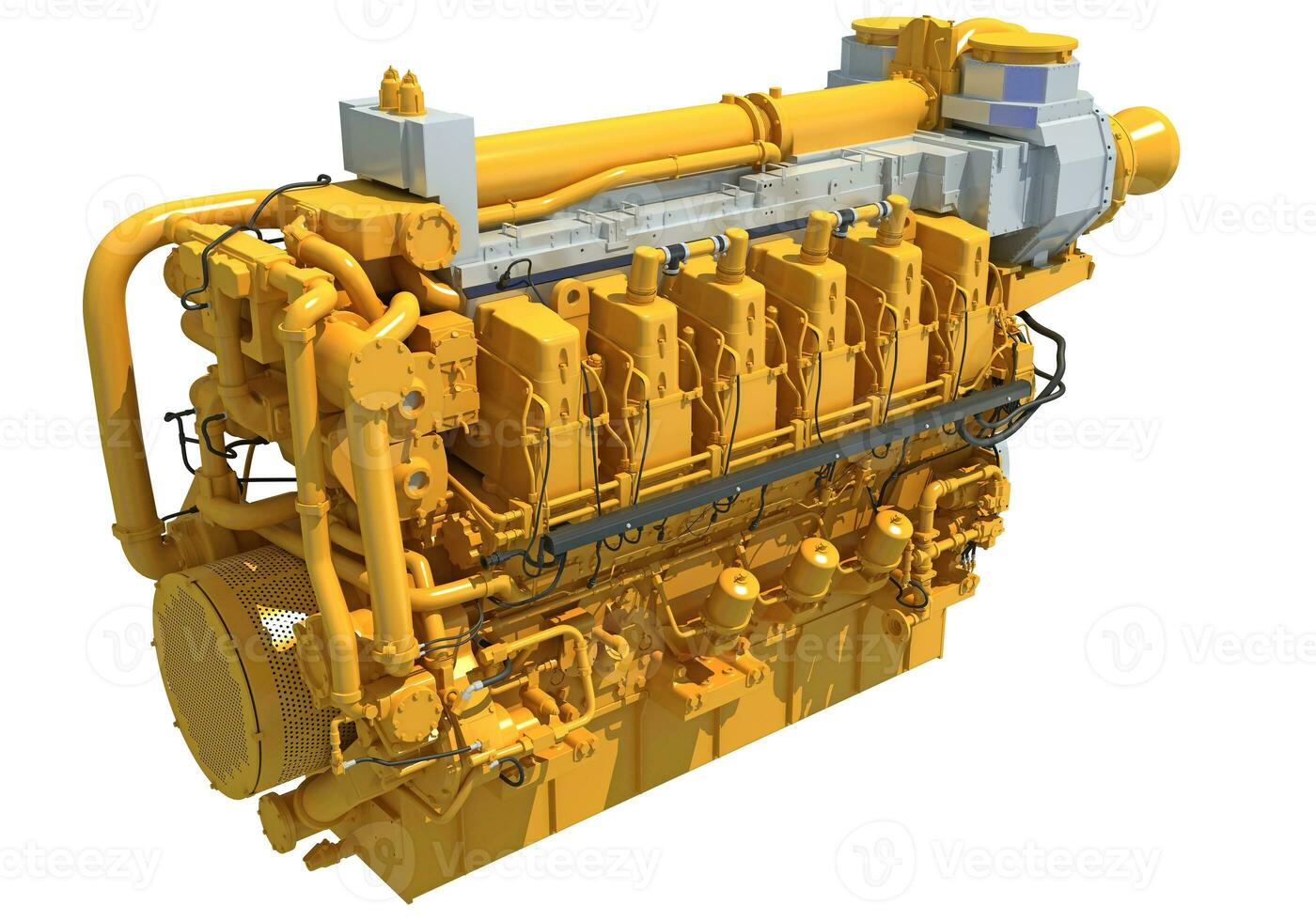 Marine Propulsion Engine for Ships, Yachts and Boats 3D rendering photo