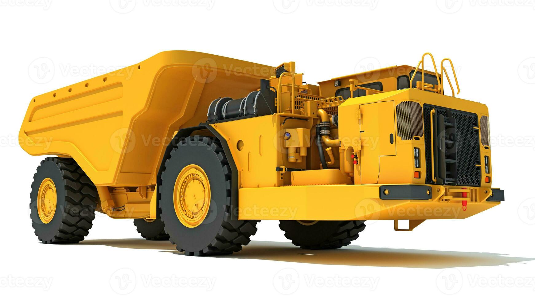 Mining Dump Truck heavy construction machinery 3D rendering on white background photo