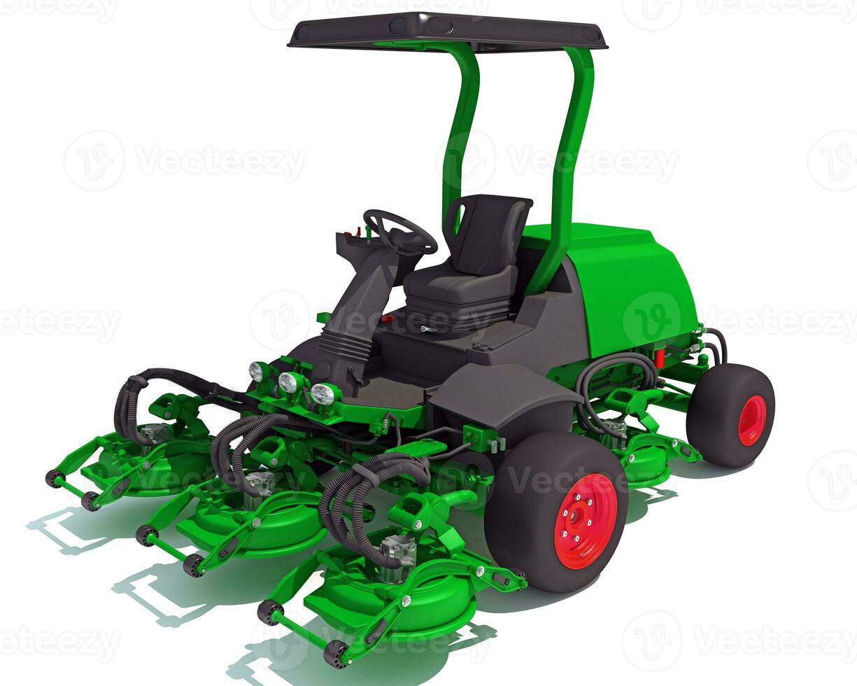 Lawn Mower farm equipment 3D rendering on white background photo