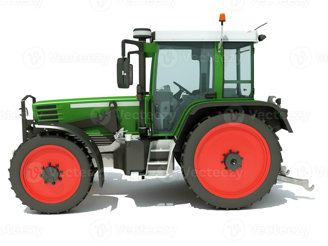 Farm Tractor 3D rendering on white background photo