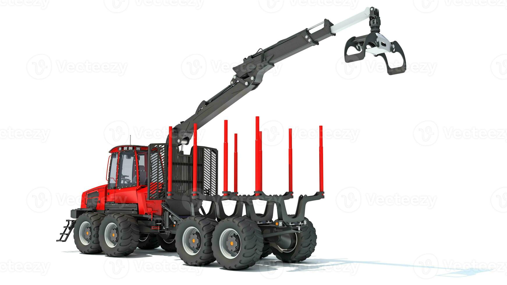 Forestry Forwarder 3D rendering on white background photo