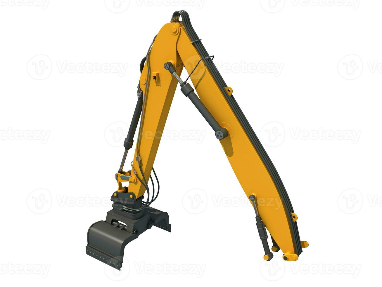 Backhoe Loader Attachment heavy construction machinery 3D rendering on white background photo