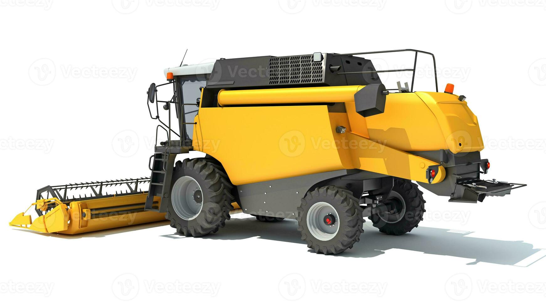 Combine Harvester 3D rendering on white background photo