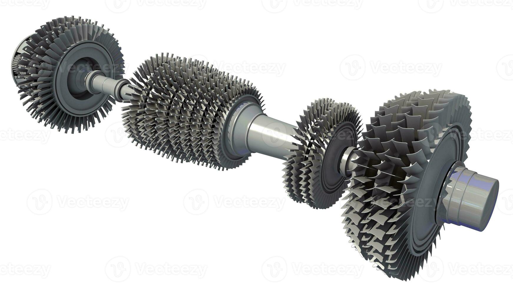 Aircraft Turbine Engine 3D rendering on white background photo