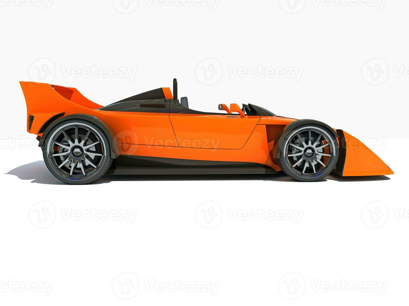 Race Car 3D rendering on white background photo