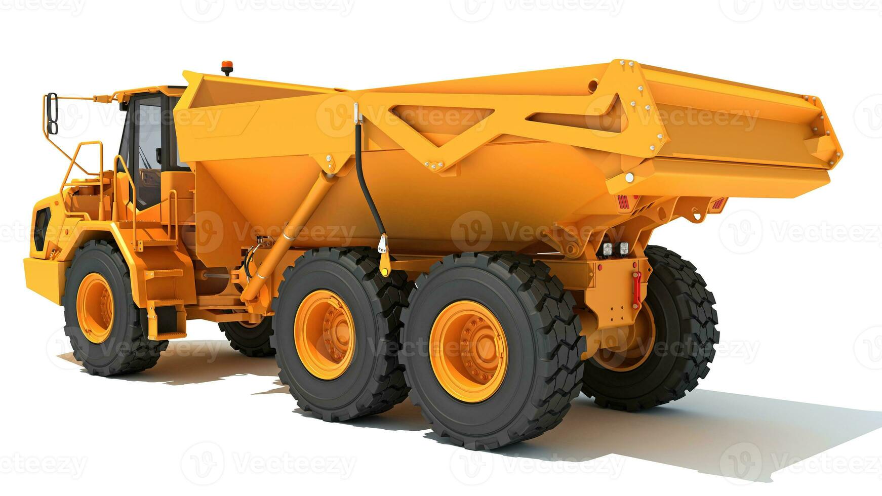 Mining Dump Truck heavy construction machinery 3D rendering on white background photo