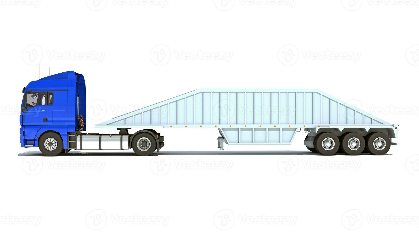 Truck with Bottom Dump Trailer 3D rendering photo