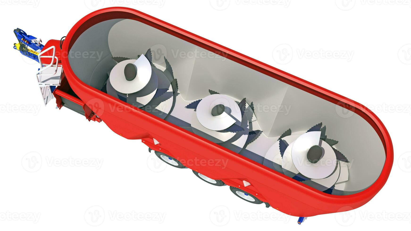 Trailed Feed Mixer farm equipment 3D rendering on white background photo