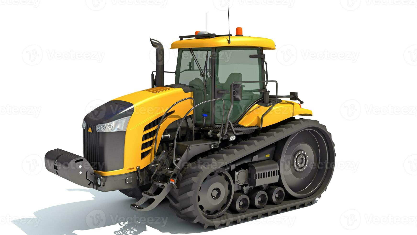 Farm Tractor 3D rendering on white background photo