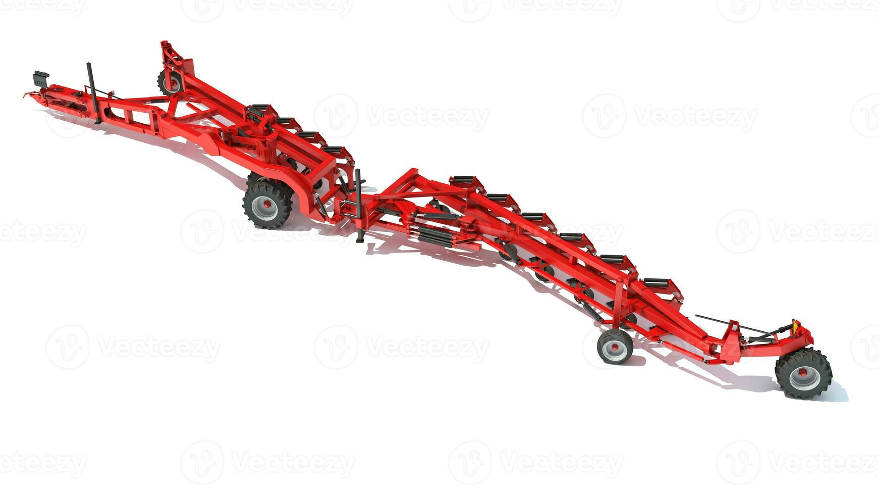 Semi Mounted Plough farm equipment 3D rendering on white background photo