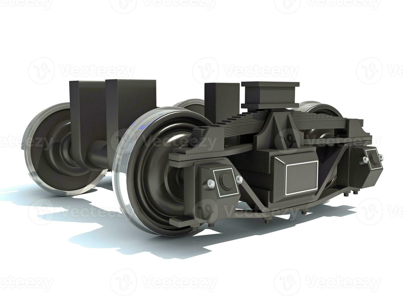 Train Wheels locomotive parts 3D rendering on white background photo