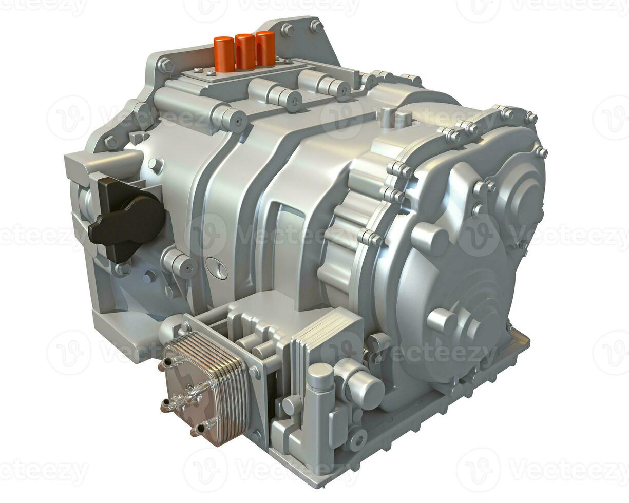 Car Transmission 3D rendering Trans on white background photo