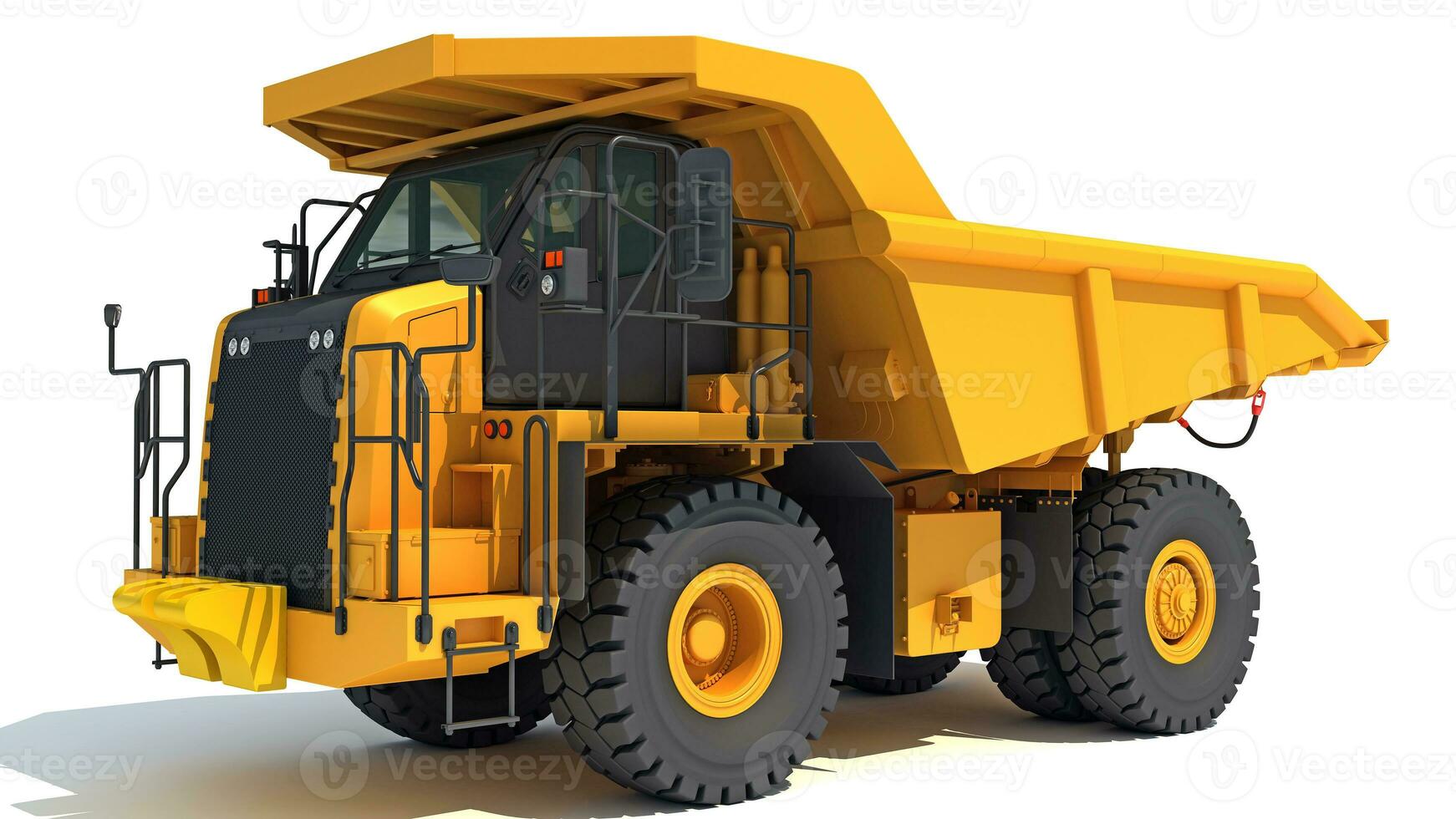 Mining Dump Truck heavy construction machinery 3D rendering on white background photo