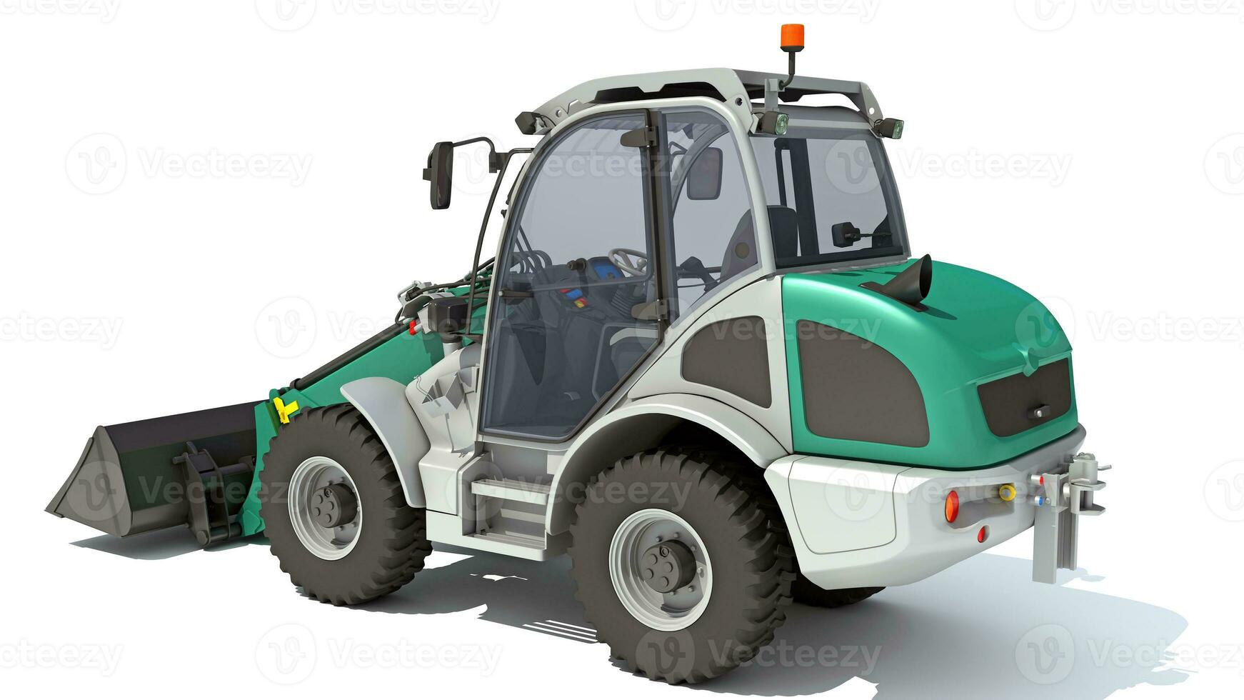 Telescopic Wheel Loader Telehandler Forklift 3D rendering on white background photo