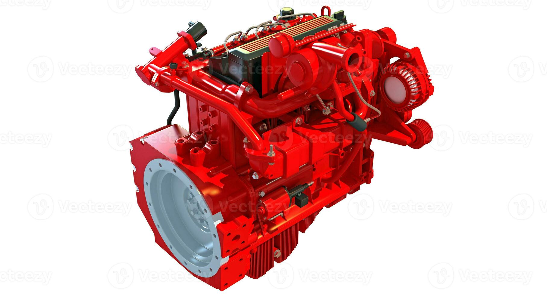 Engine for agriculture, construction, mining, oil, gas, and rail 3D rendering on white background photo