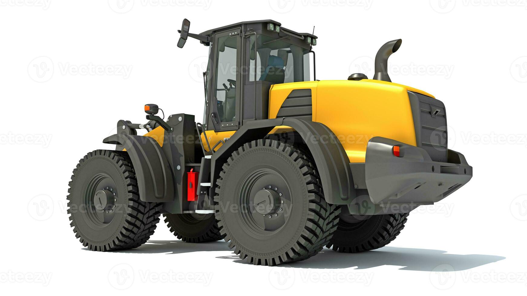 Wheel Loader heavy construction machinery 3D rendering on white background photo