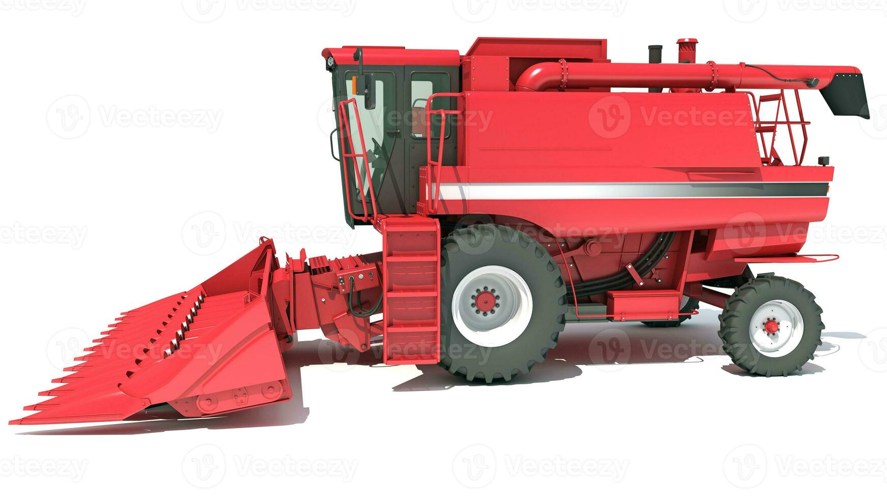 Farm Combine Harvester 3D rendering on white background photo