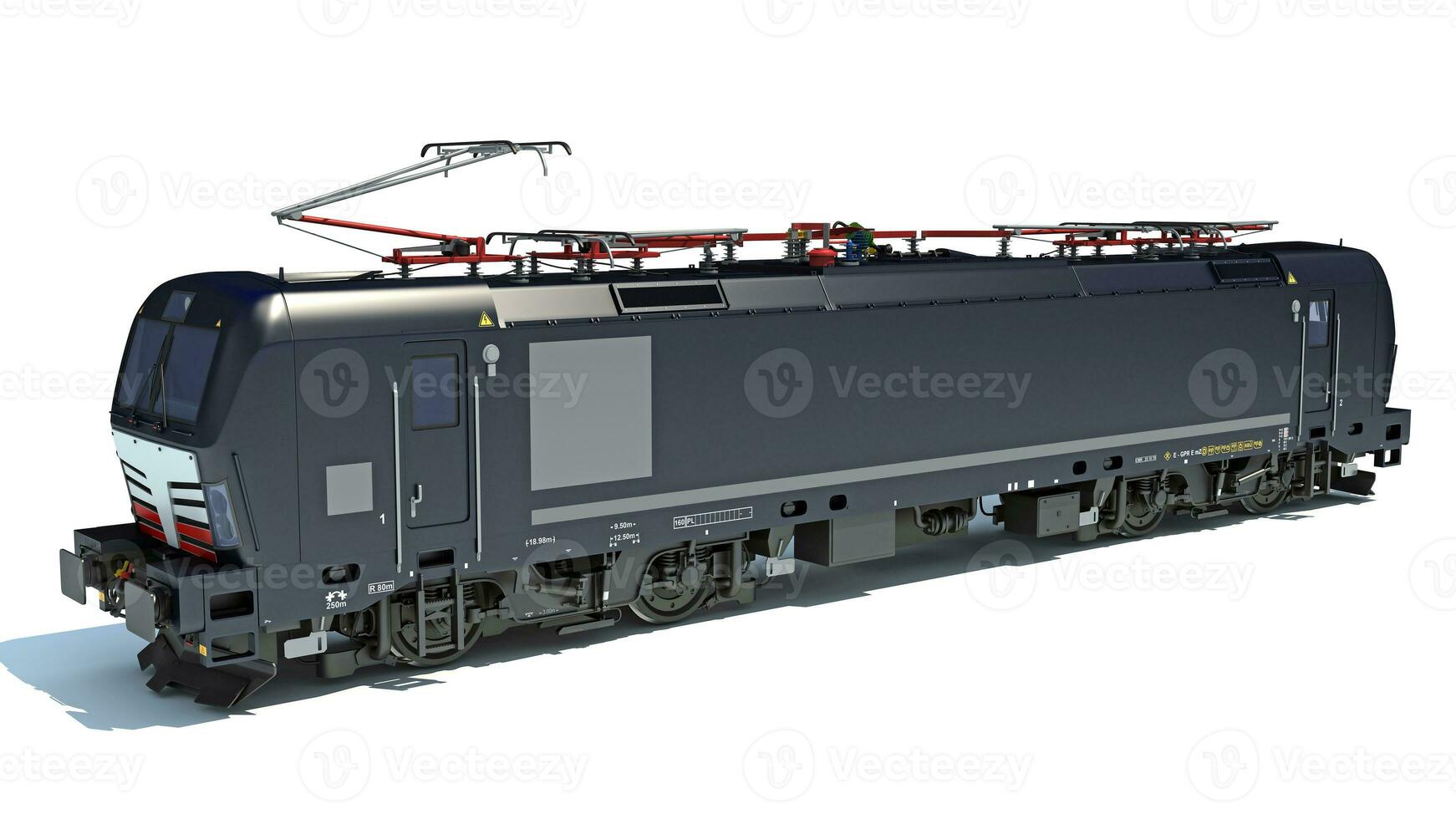 Locomotive Train 3D rendering on white background photo