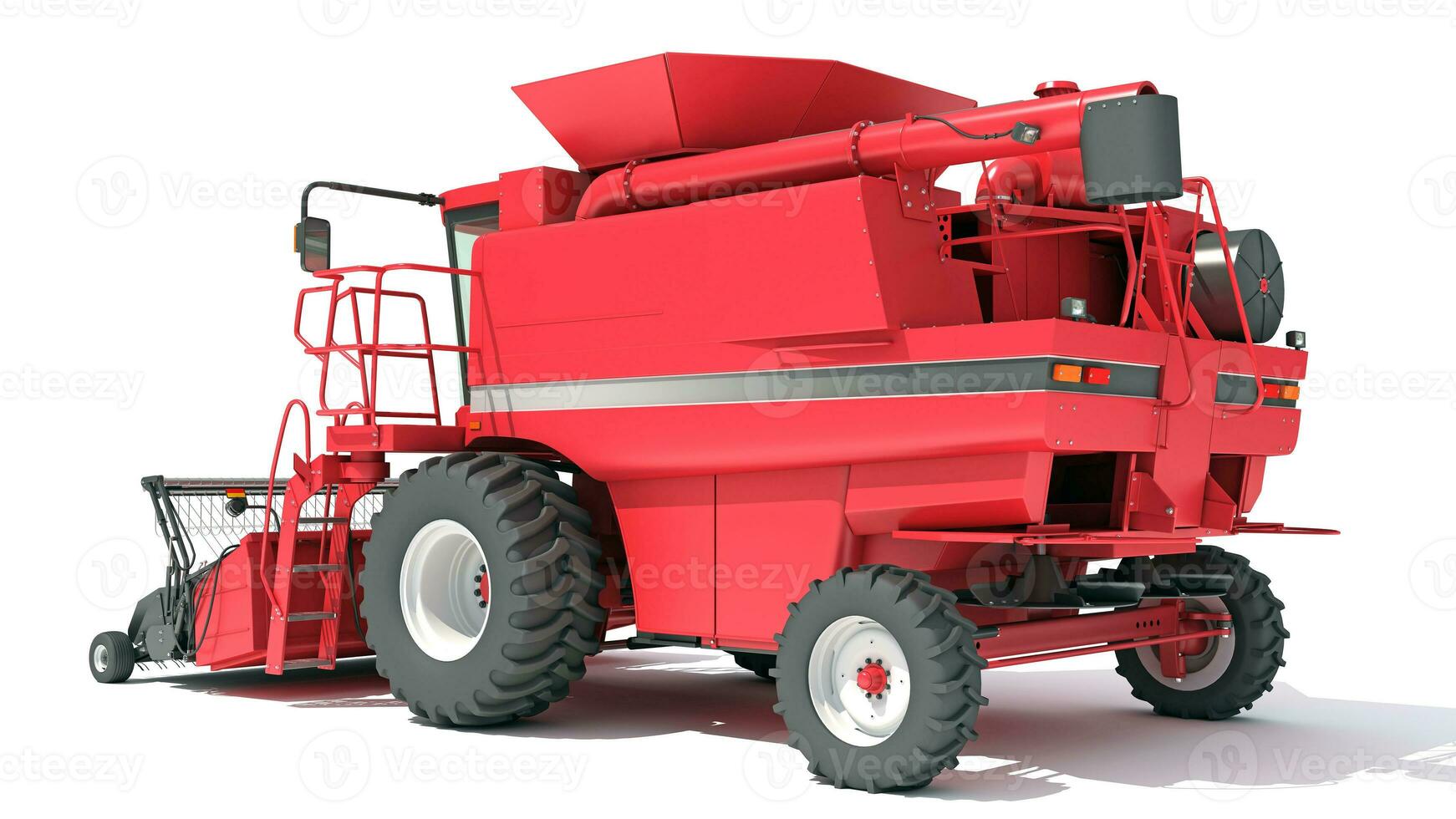 Combine Harvester farm equipment 3D rendering on white background photo
