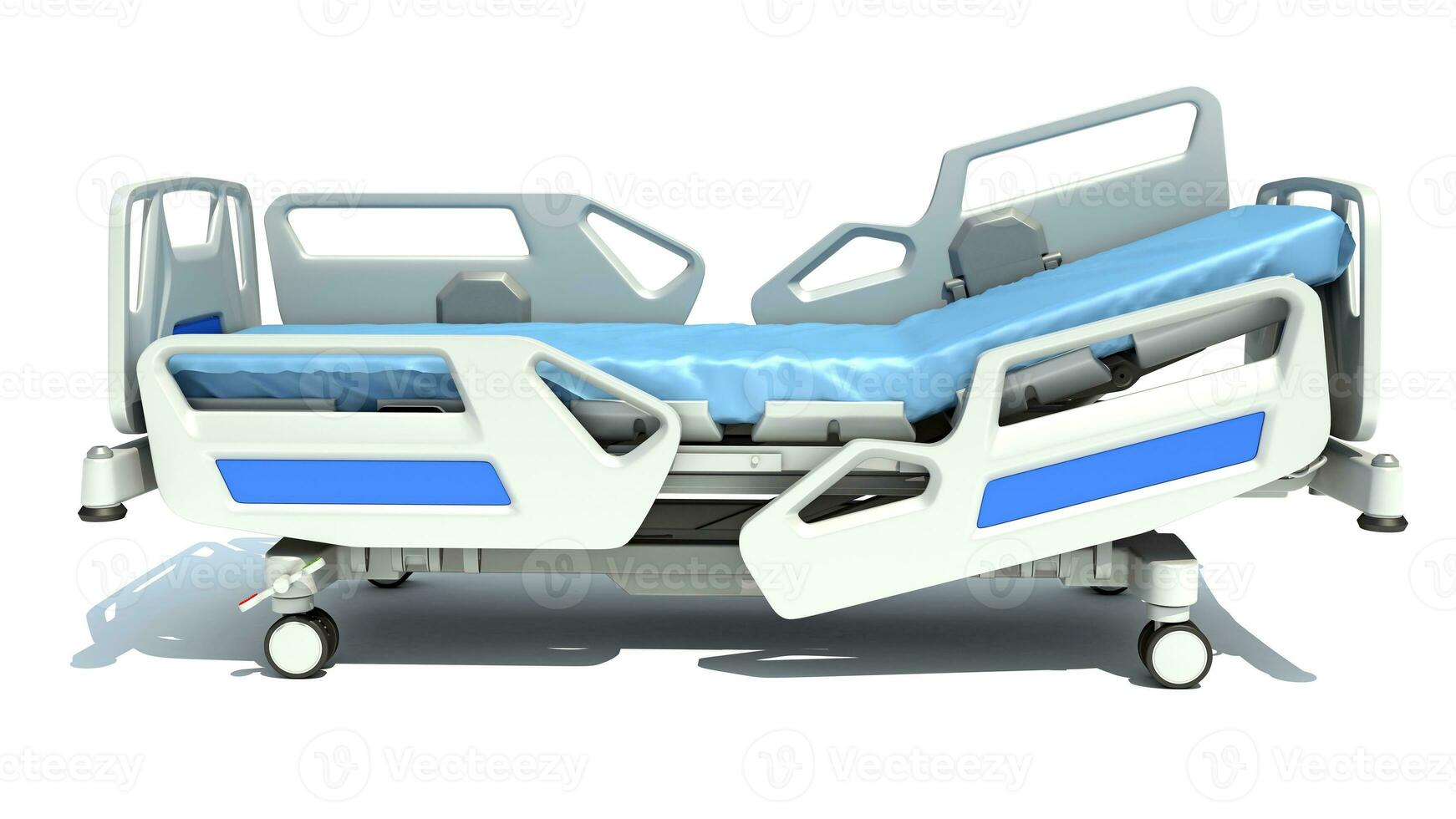 Hospital Medical Bed 3D rendering on white background photo