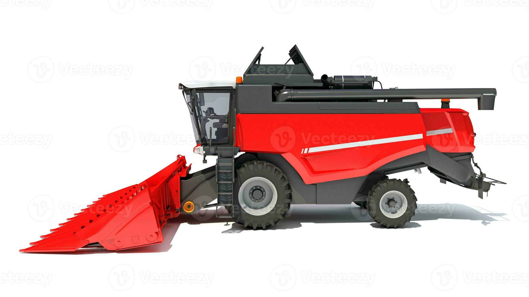 Combine Harvester 3D rendering on white background photo