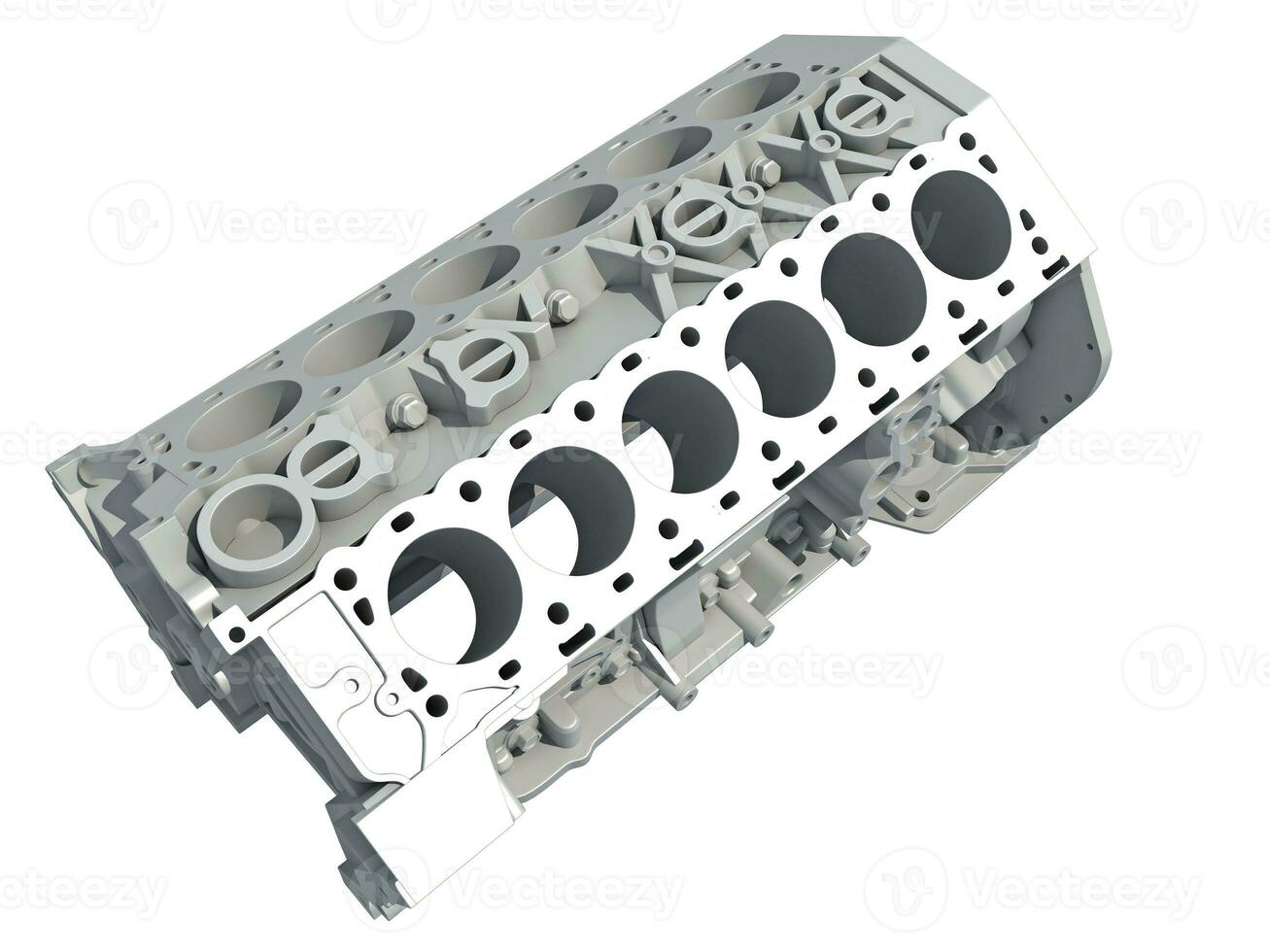 V12 Engine Block vehicle part 3D rendering on white background photo