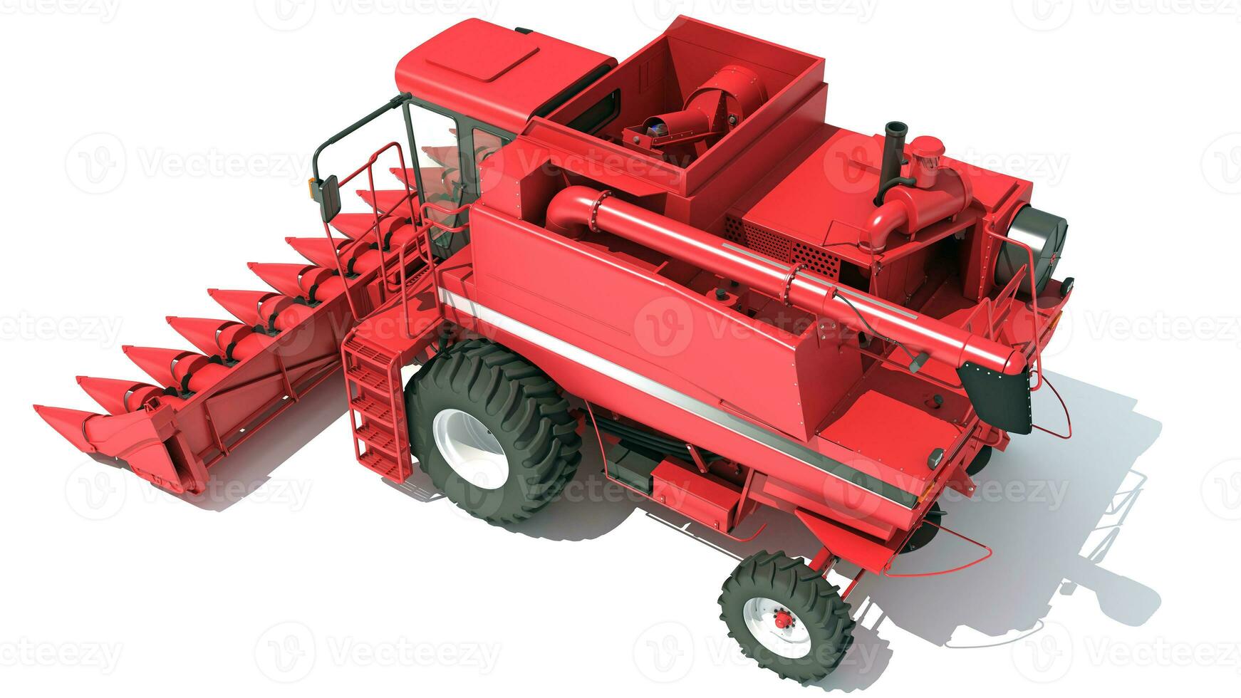 Farm Combine Harvester 3D rendering on white background photo