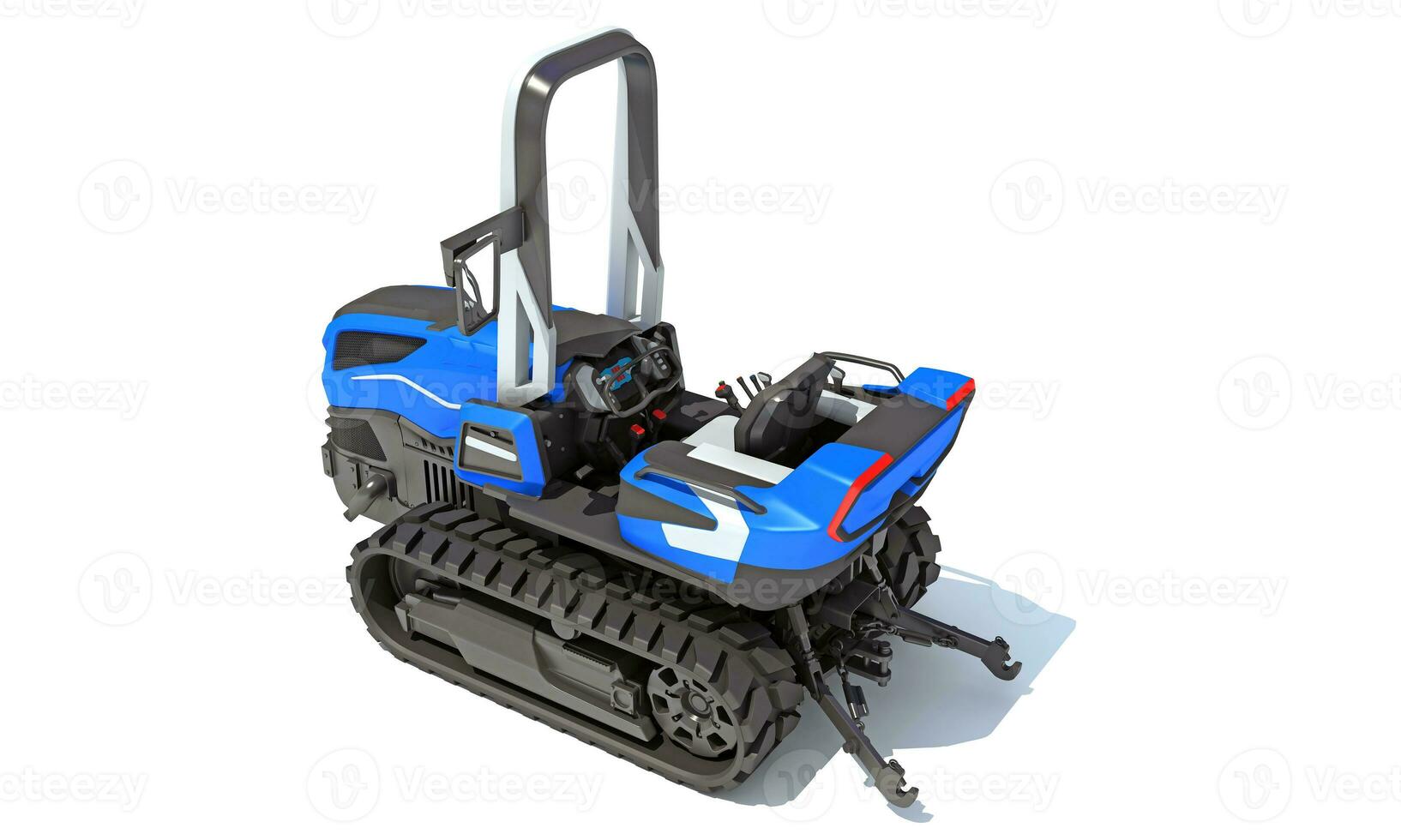 Tracked Tractor farm equipment 3D rendering on white background photo