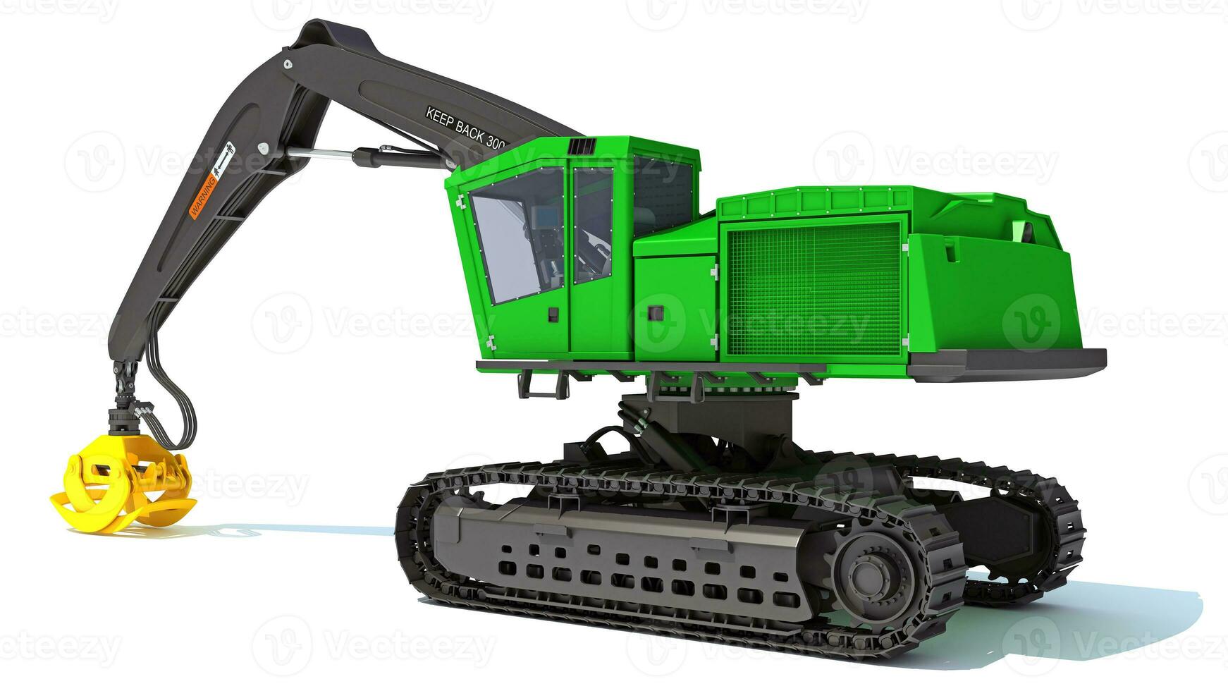 Forest Machine Loader heavy construction machinery 3D rendering on white background photo
