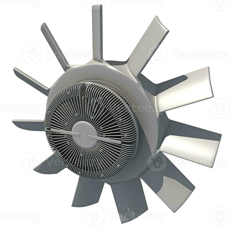 Engine Cooling Fan 3D rendering on white background photo