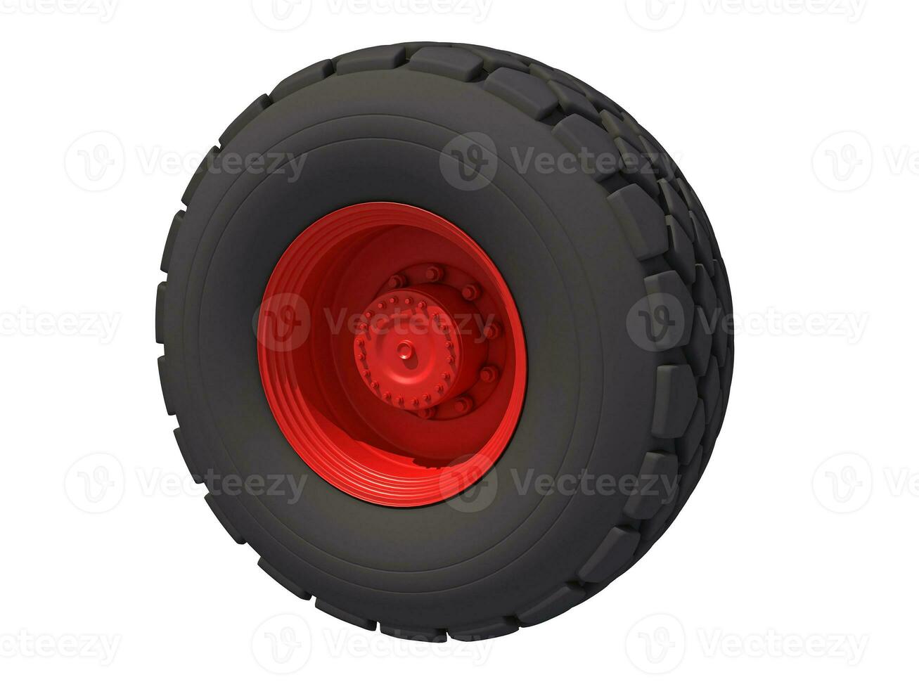 Truck Wheel 3D rendering on white background photo