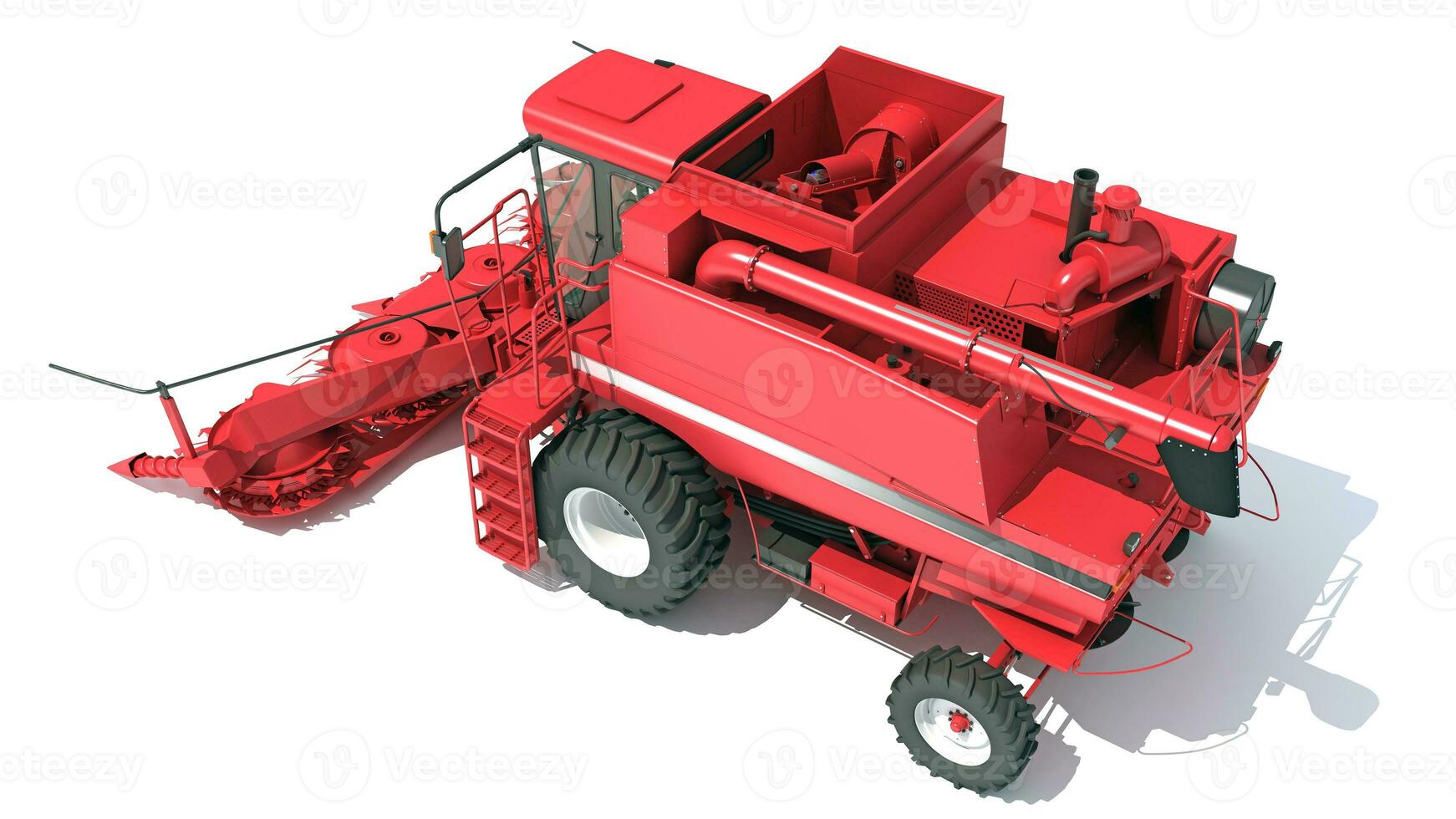 Farm Combine Harvester 3D rendering on white background photo