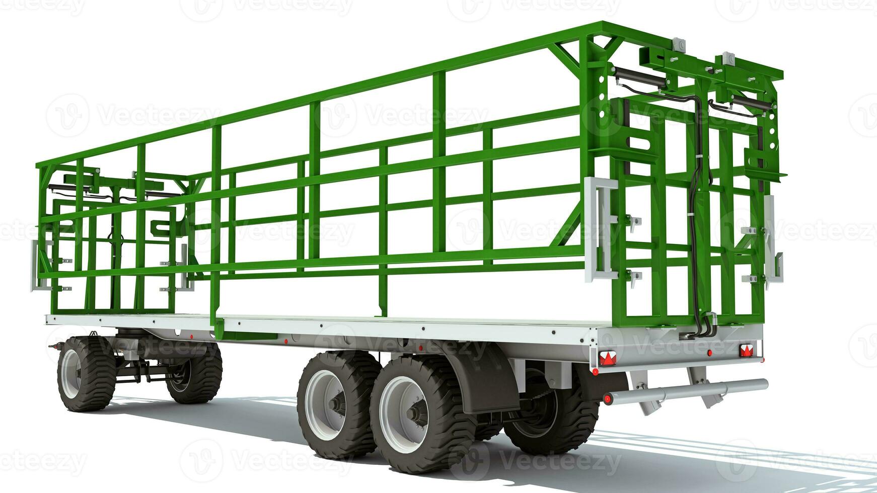 Farm Trailer 3D rendering on white background photo