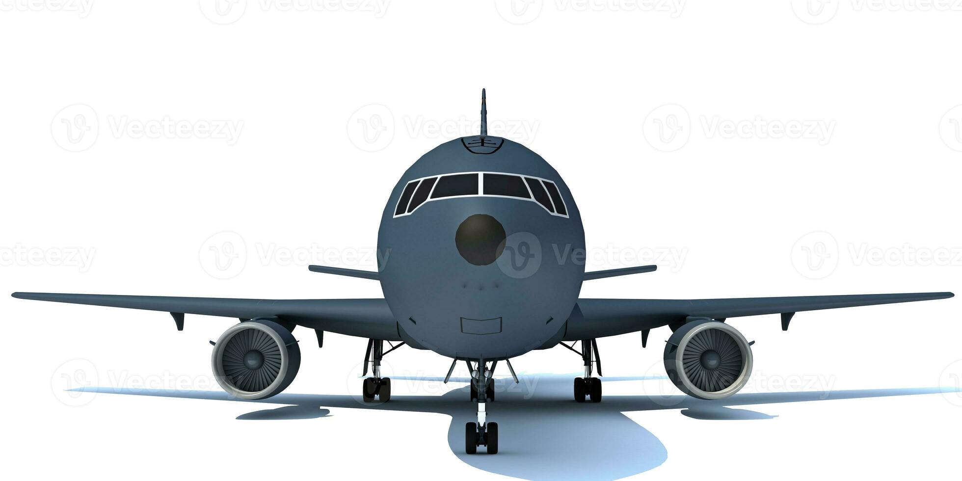 Aerial refueling aircraft 3D rendering of military airplane on white background photo