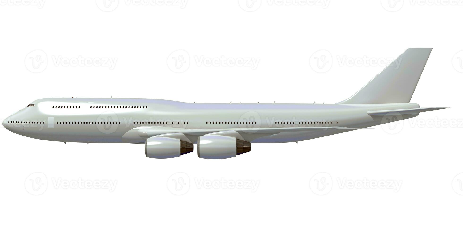 Aircraft 3D rendering airplane on white background photo