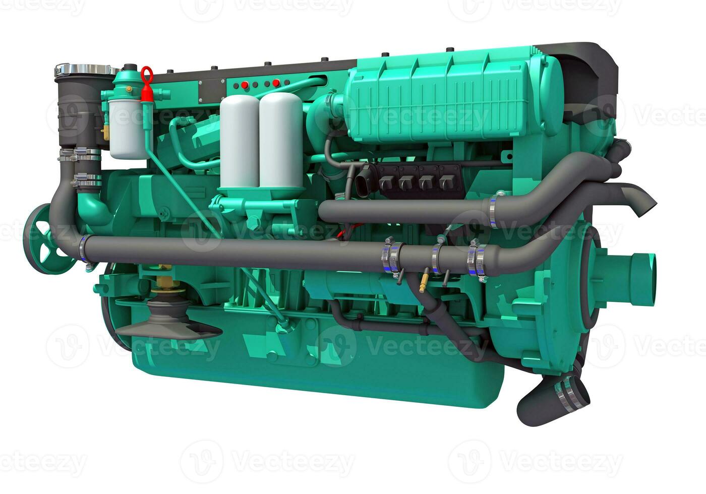 Marine Propulsion Engine for Ships, Yachts and Boats 3D rendering photo