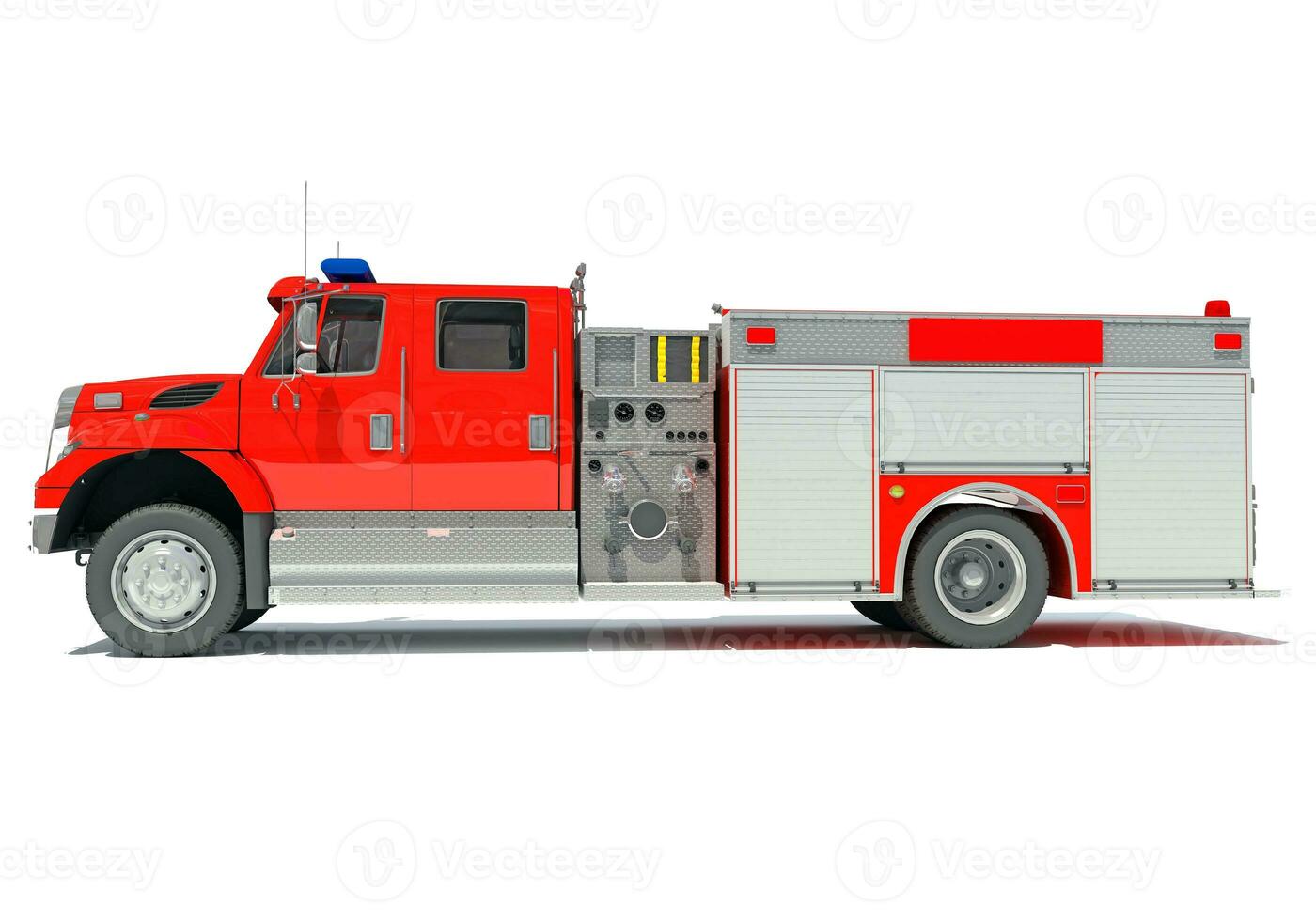 Rescue Fire Pumper Truck 3D rendering on white background photo