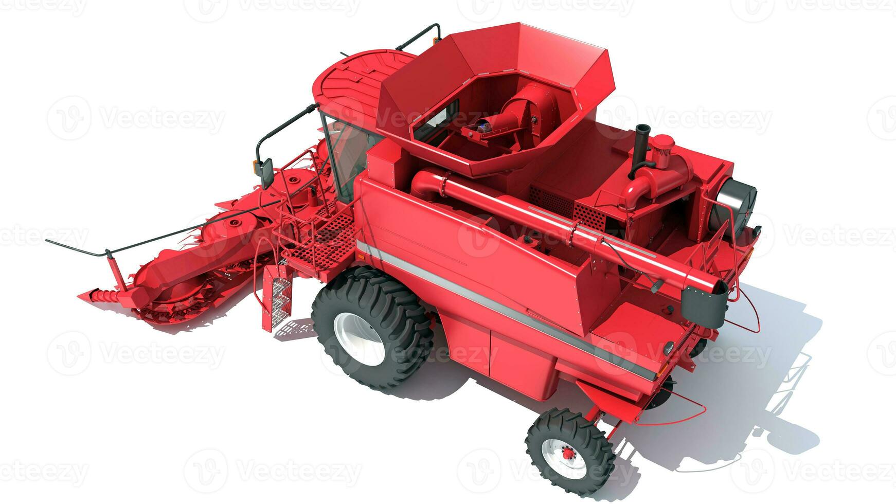 Combine Harvester farm equipment 3D rendering on white background photo