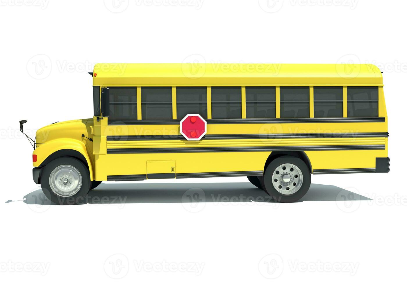 School Bus 3D rendering on white background photo