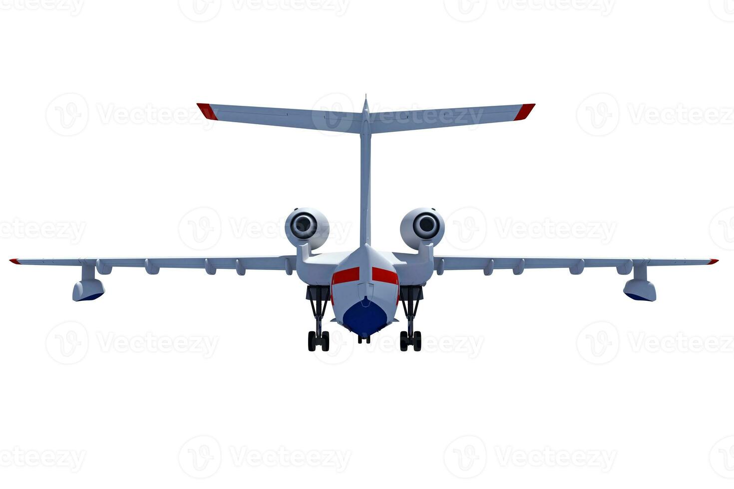 Aircraft 3D rendering airplane on white background photo