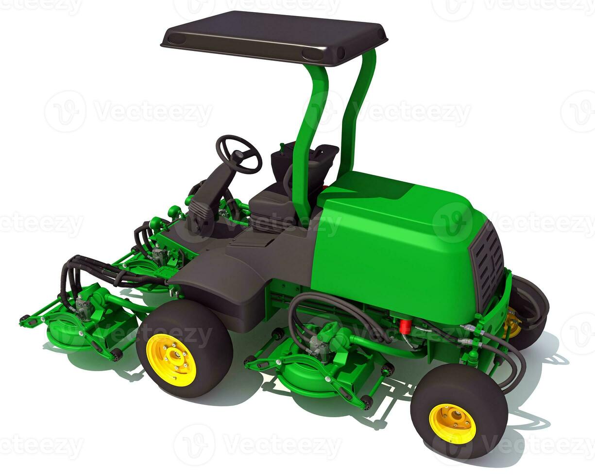 Lawn Mower farm equipment 3D rendering on white background photo