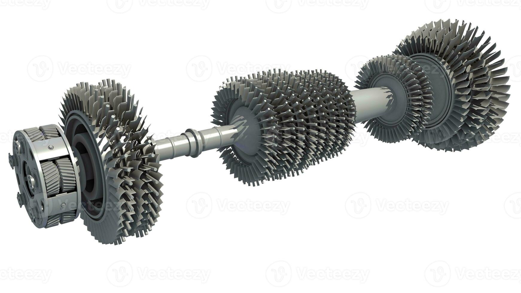 Aircraft Turbine Engine 3D rendering on white background photo