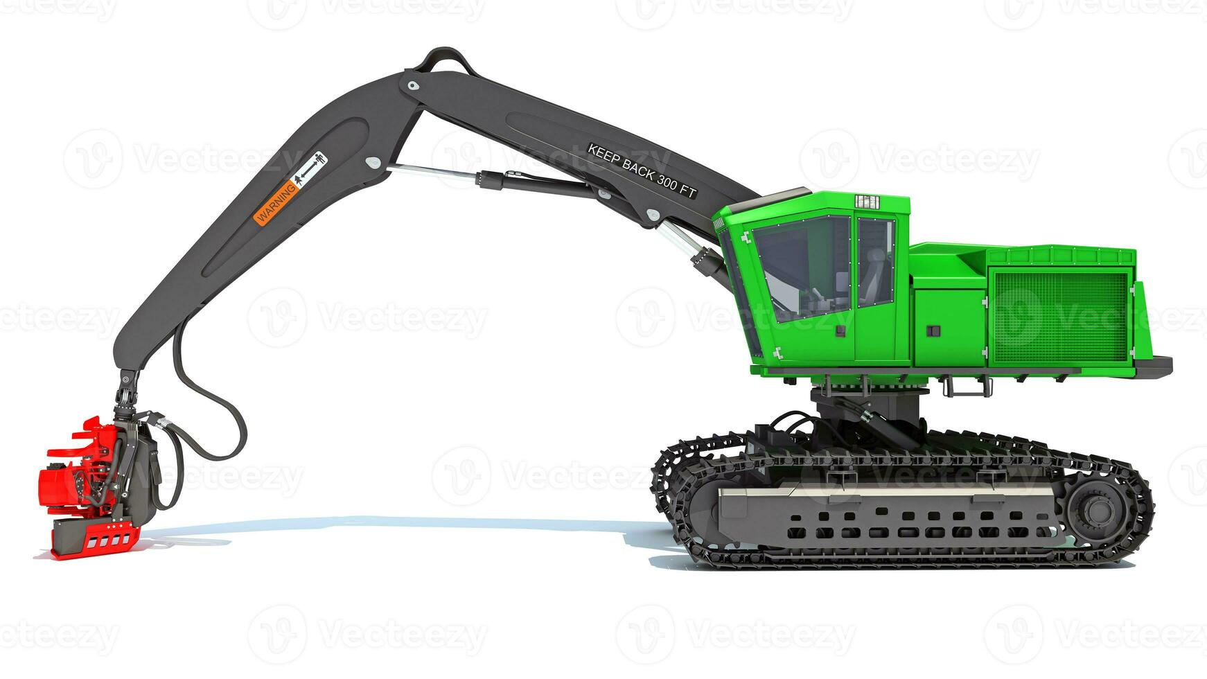 Forest Machine Loader heavy construction machinery 3D rendering on white background photo