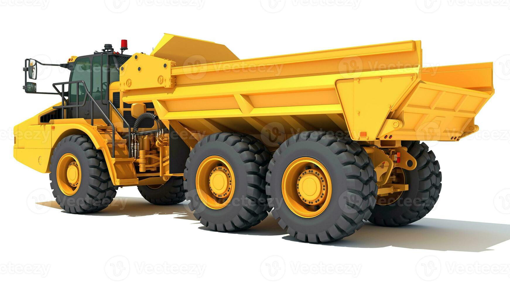 Articulated Mining Truck 3D rendering on white background photo