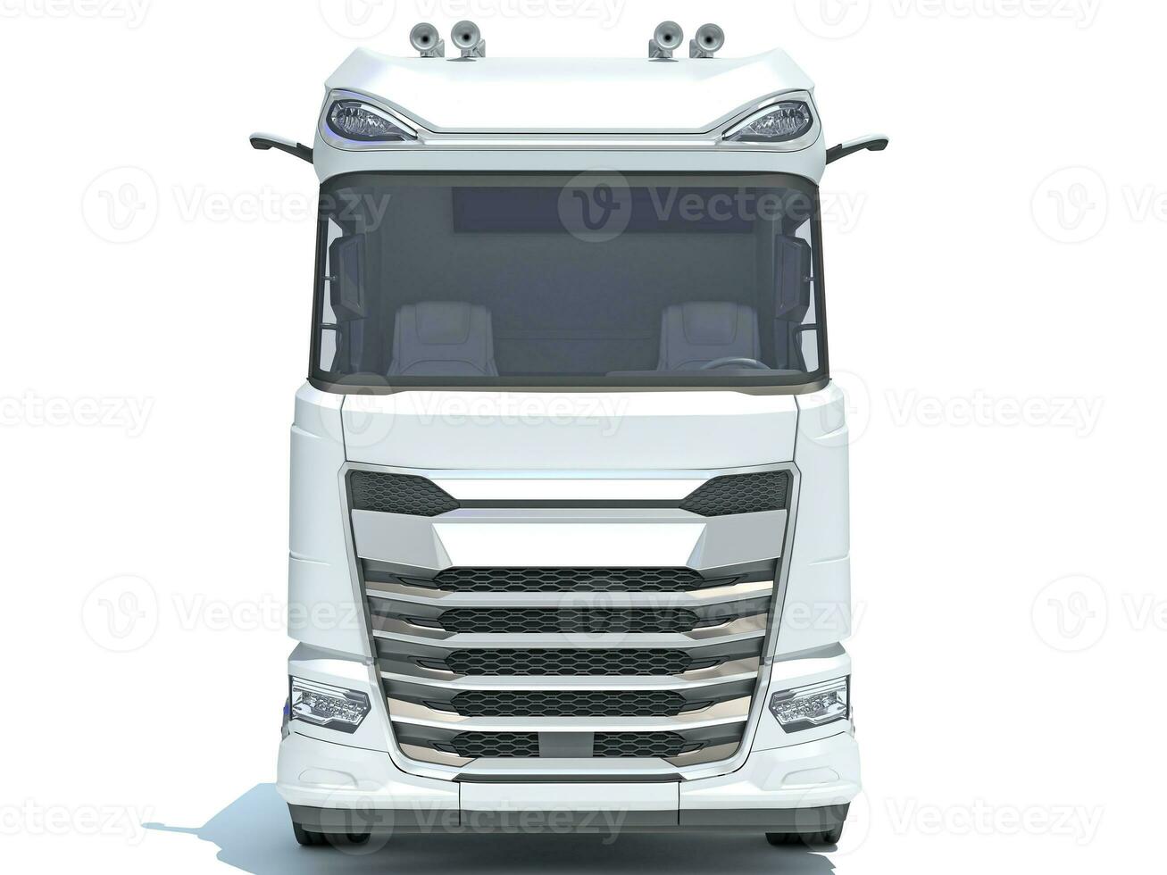 Semi Truck 3D rendering on white background photo