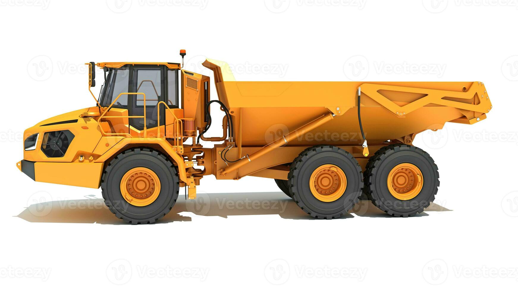 Mining Dump Truck heavy construction machinery 3D rendering on white background photo