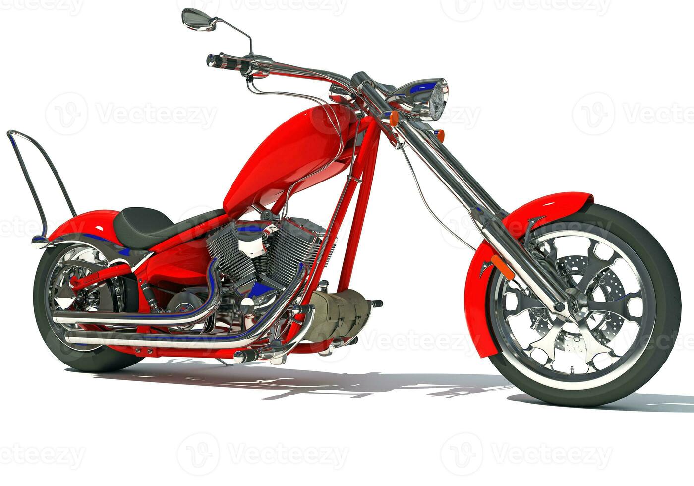 Motorcycle 3D rendering on white background photo